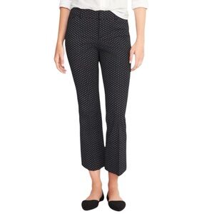 OLD NAVY Pixie Pants Mid-Rise Cropped Flare Black White Polka Dot Size 6